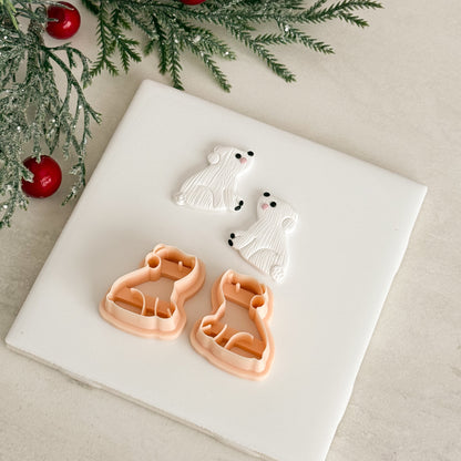 2025 Christmas Polar Bear | Festive Polymer Clay Cutter