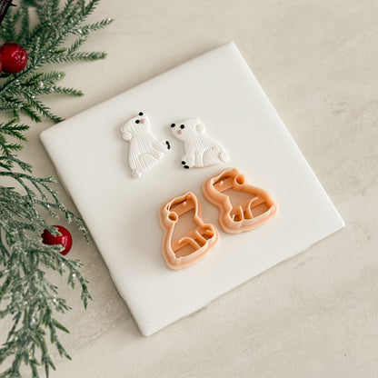 2025 Christmas Polar Bear | Festive Polymer Clay Cutter
