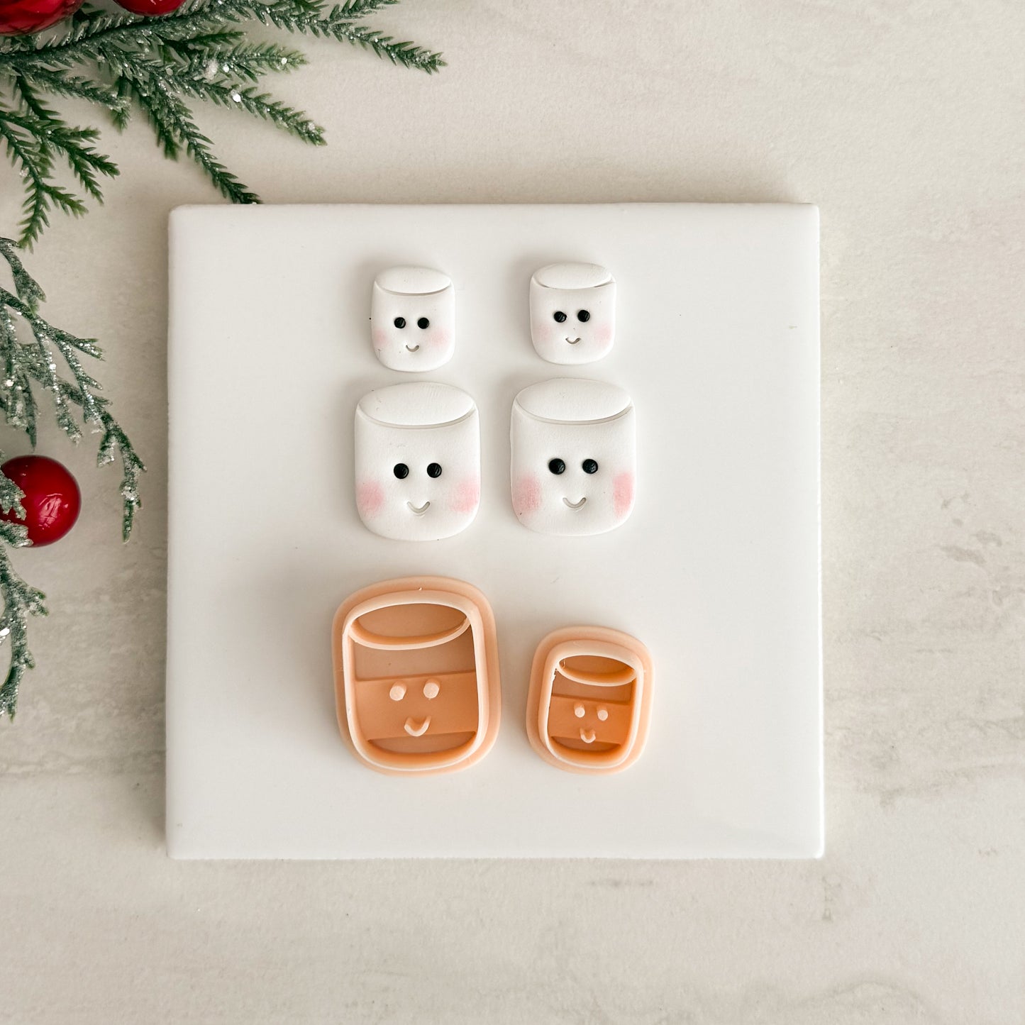 2025 Kawaii Marshmellow | Festive Polymer Clay Cutters