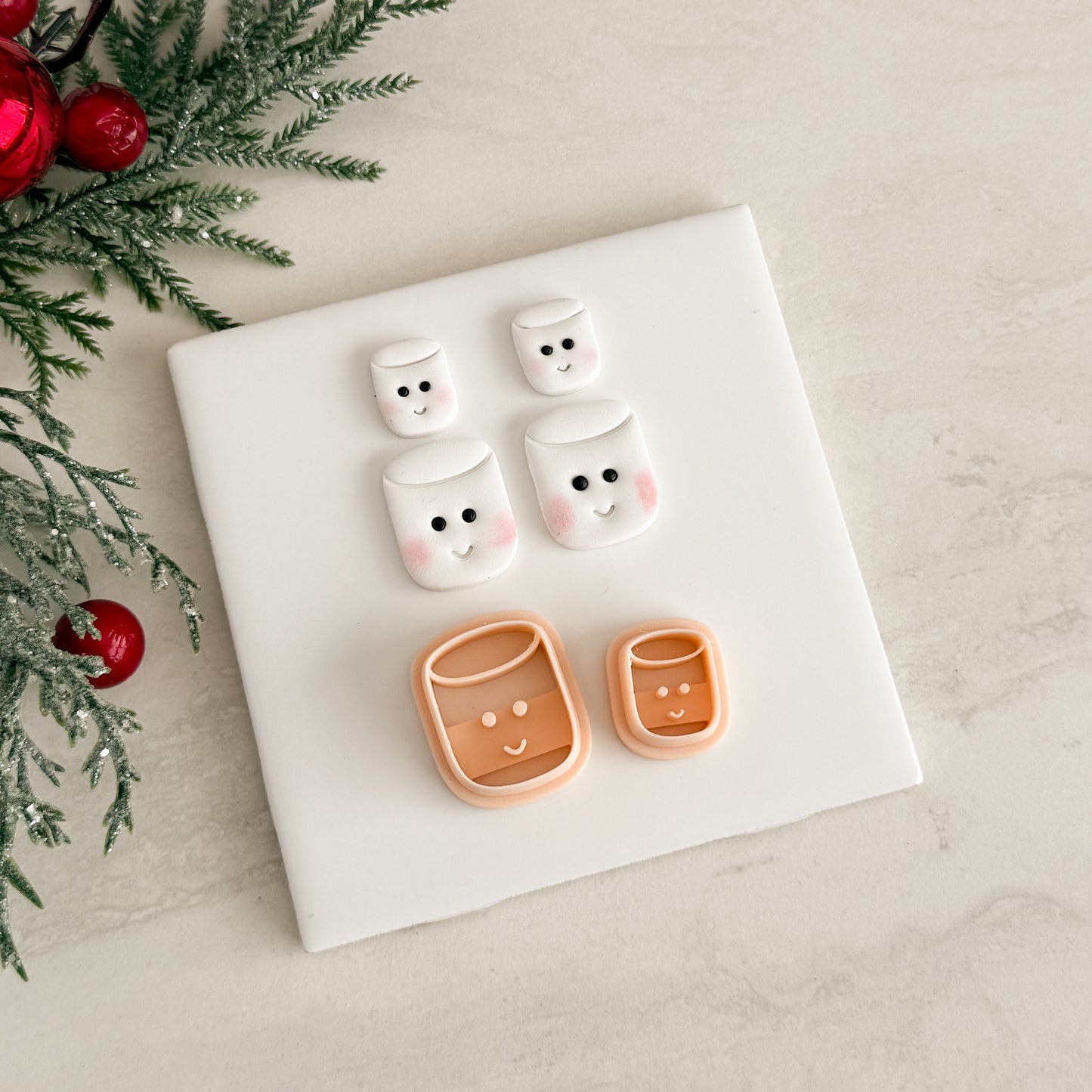 2025 Kawaii Marshmellow | Festive Polymer Clay Cutters