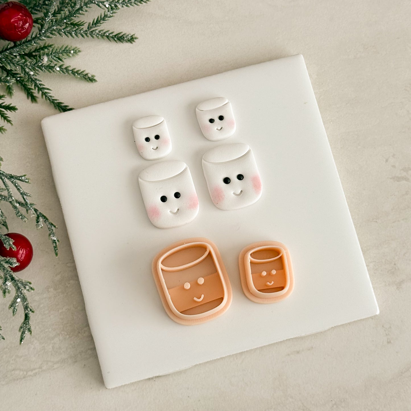 2025 Kawaii Marshmellow | Festive Polymer Clay Cutters