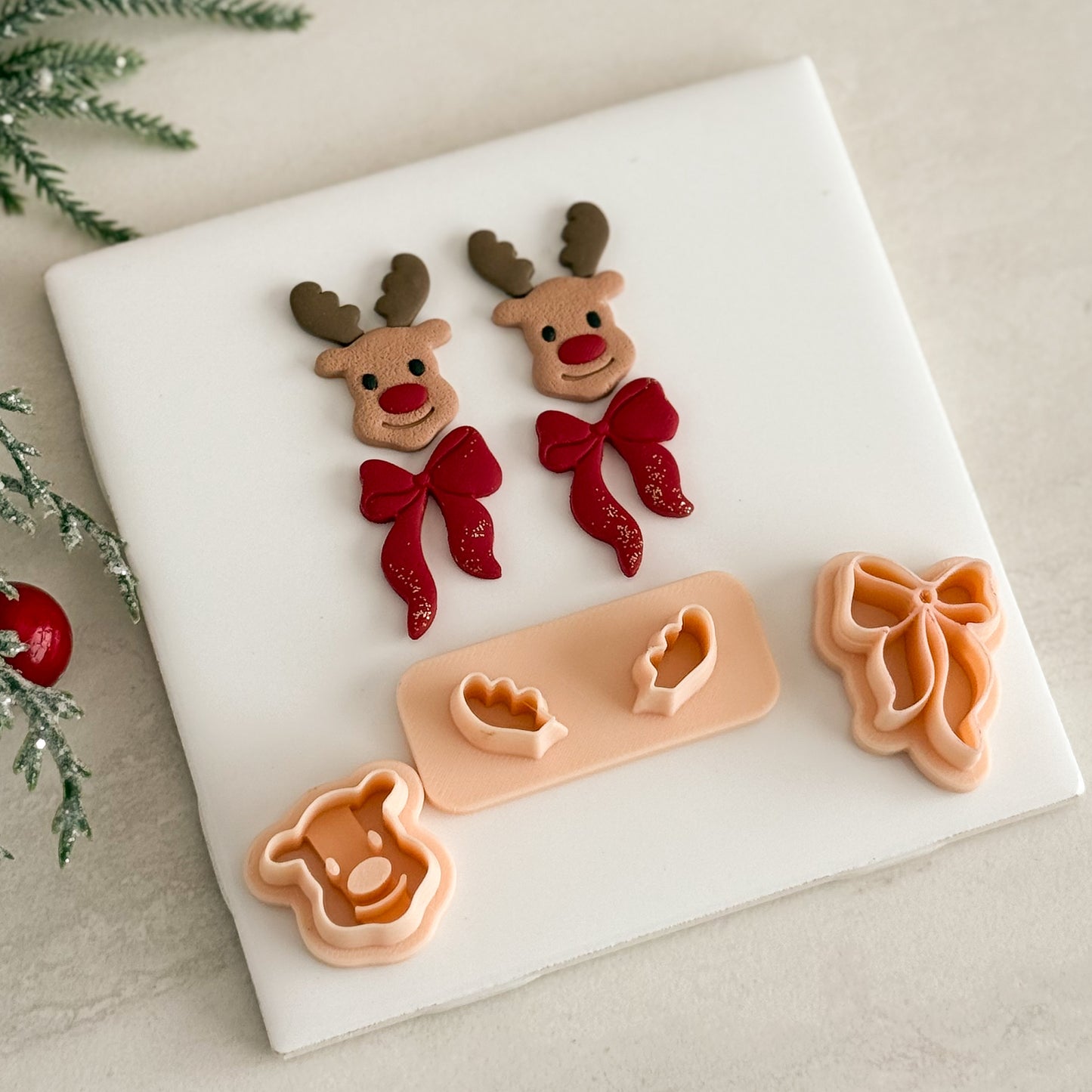 2025 Christmas Reindeer Head No. 4 | Festive Polymer Clay Cutters