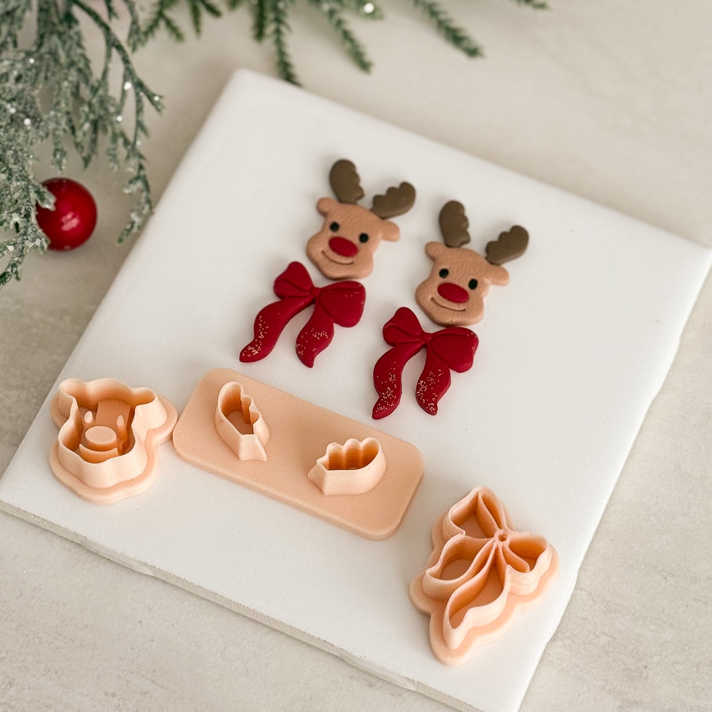 2025 Christmas Reindeer Head No. 4 | Festive Polymer Clay Cutters