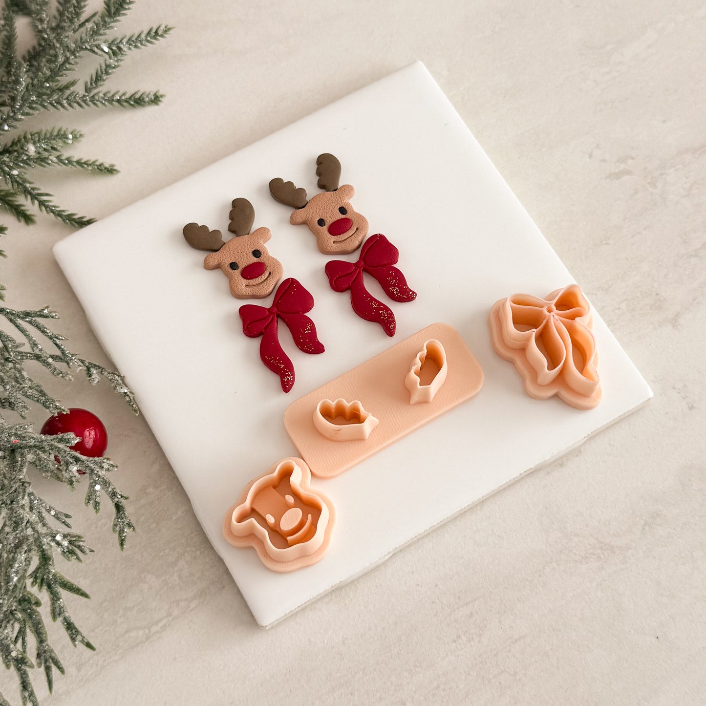 2025 Christmas Reindeer Head No. 4 | Festive Polymer Clay Cutters
