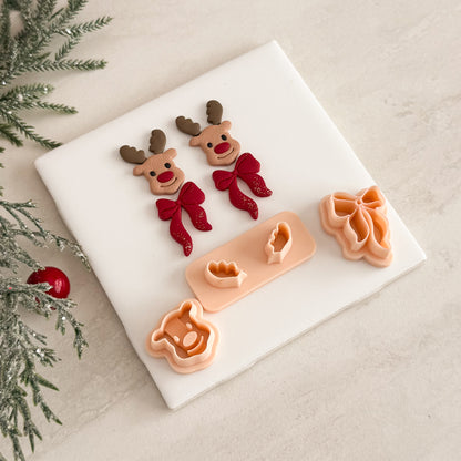 2025 Christmas Reindeer Head No. 4 | Festive Polymer Clay Cutters