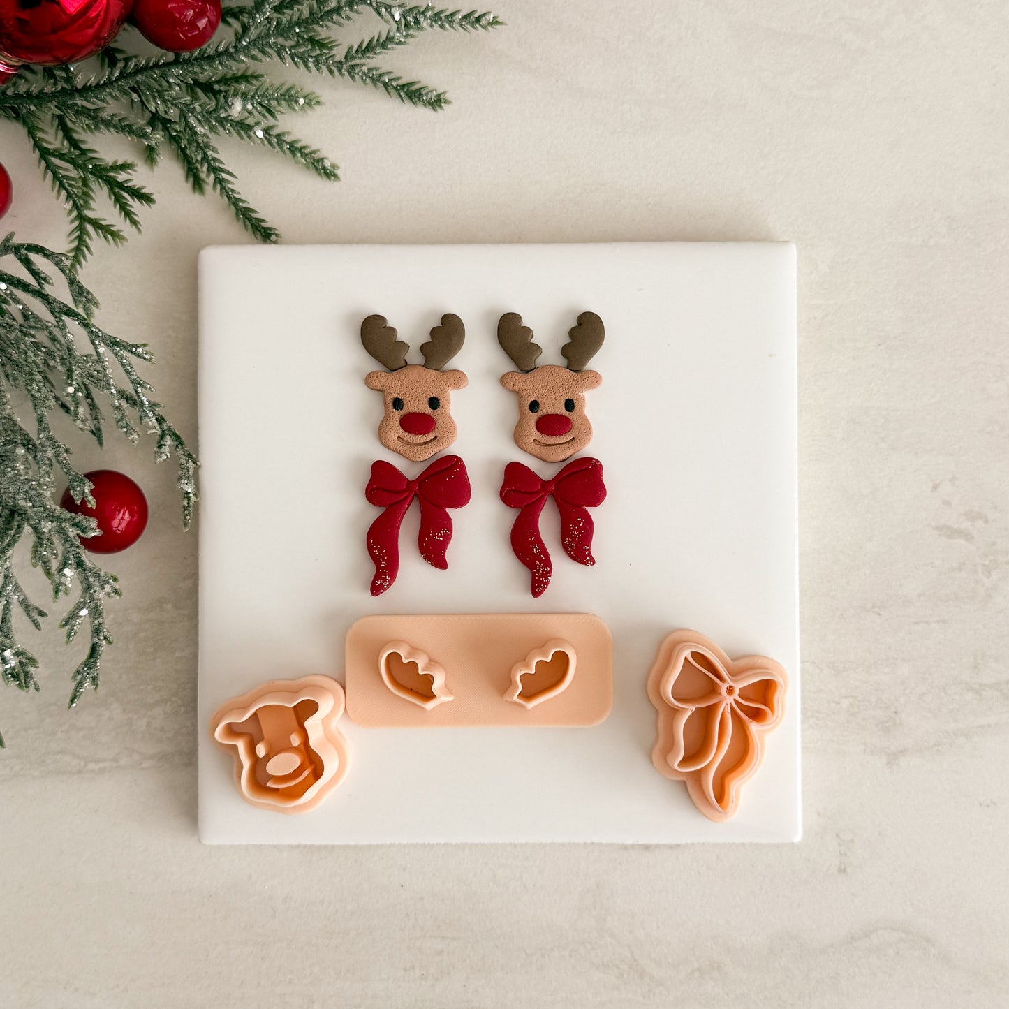 2025 Christmas Reindeer Head No. 4 | Festive Polymer Clay Cutters