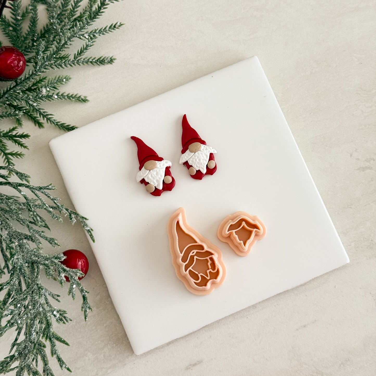 2025 Christmas Gnome | Festive Polymer Clay Cutter
