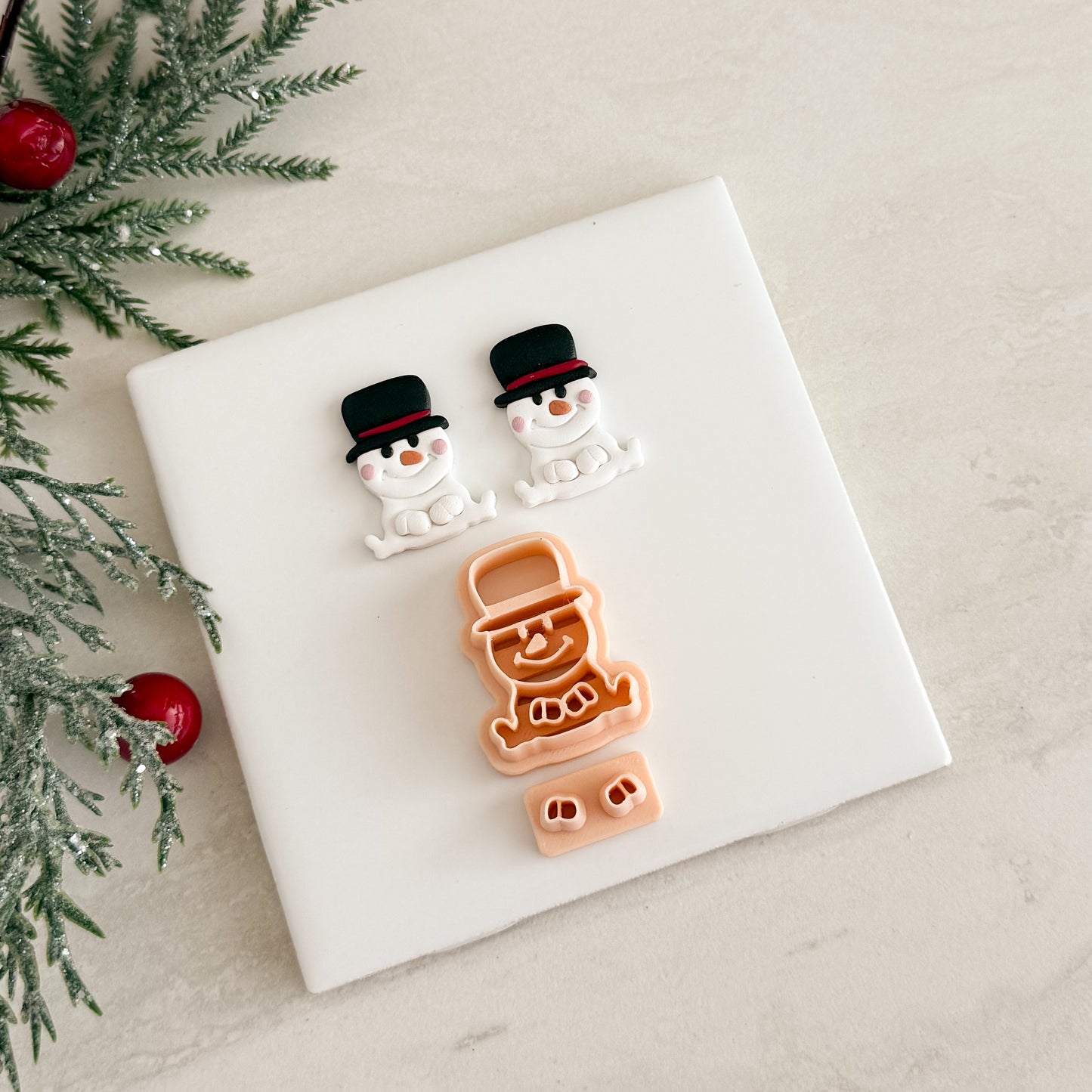2025 Snowman No. 4 | Festive Polymer Clay Cutter
