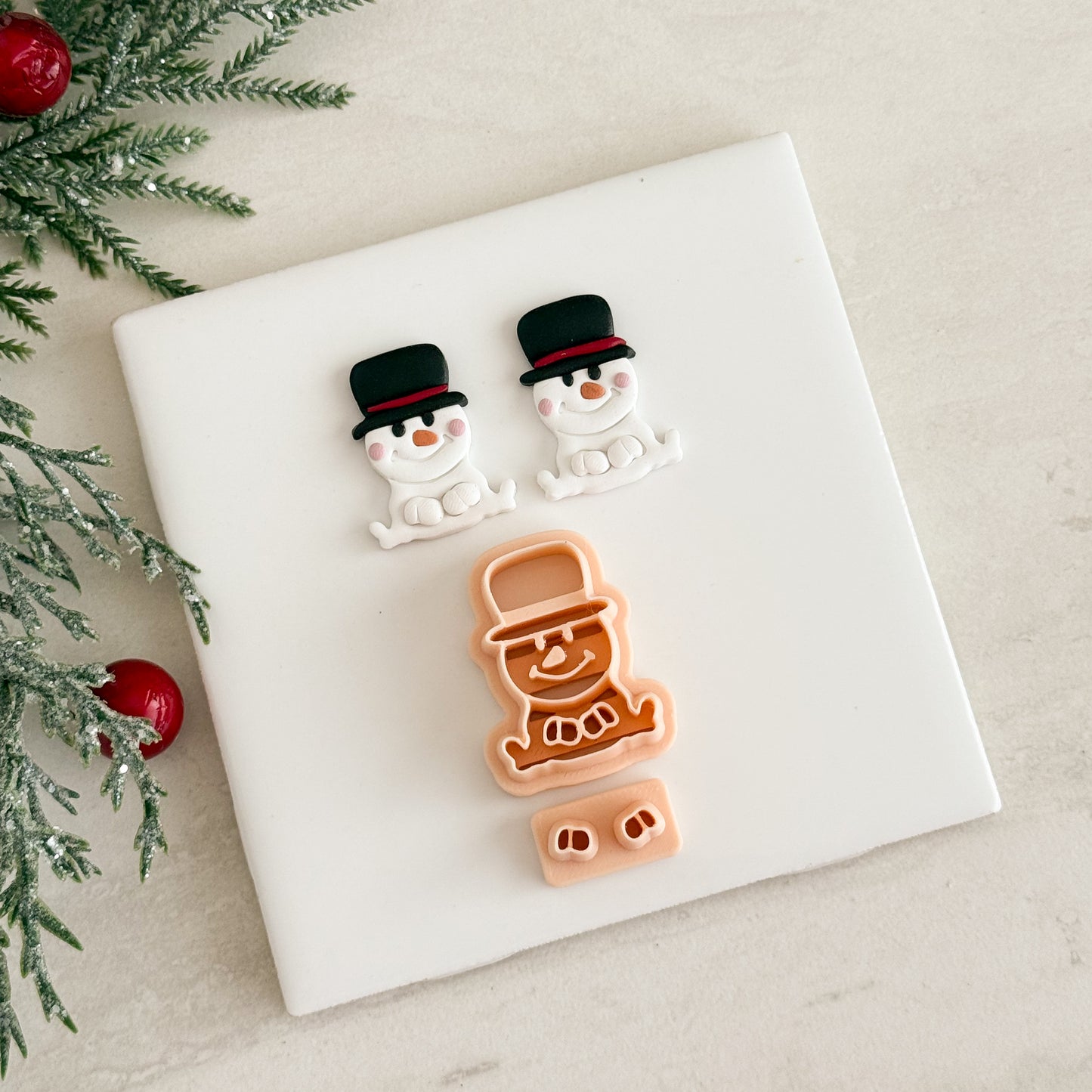 2025 Snowman No. 4 | Festive Polymer Clay Cutter