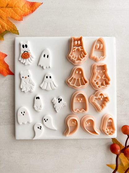 Ghost Bundle Clay Cutter Set | Ghost Bundle Polymer Clay Cutter Set for DIY Halloween Earrings Spooky-Themed Jewelry and Handmade Haunted Accessories