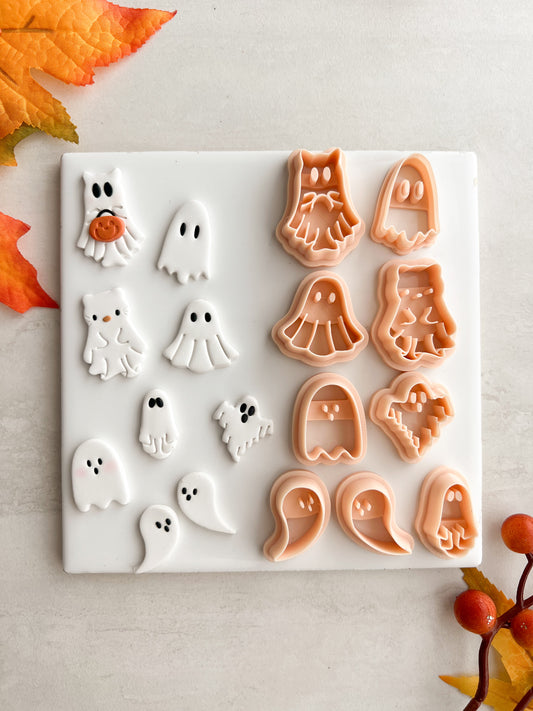 Ghost Bundle Clay Cutter Set | Ghost Bundle Polymer Clay Cutter Set for DIY Halloween Earrings Spooky-Themed Jewelry and Handmade Haunted Accessories