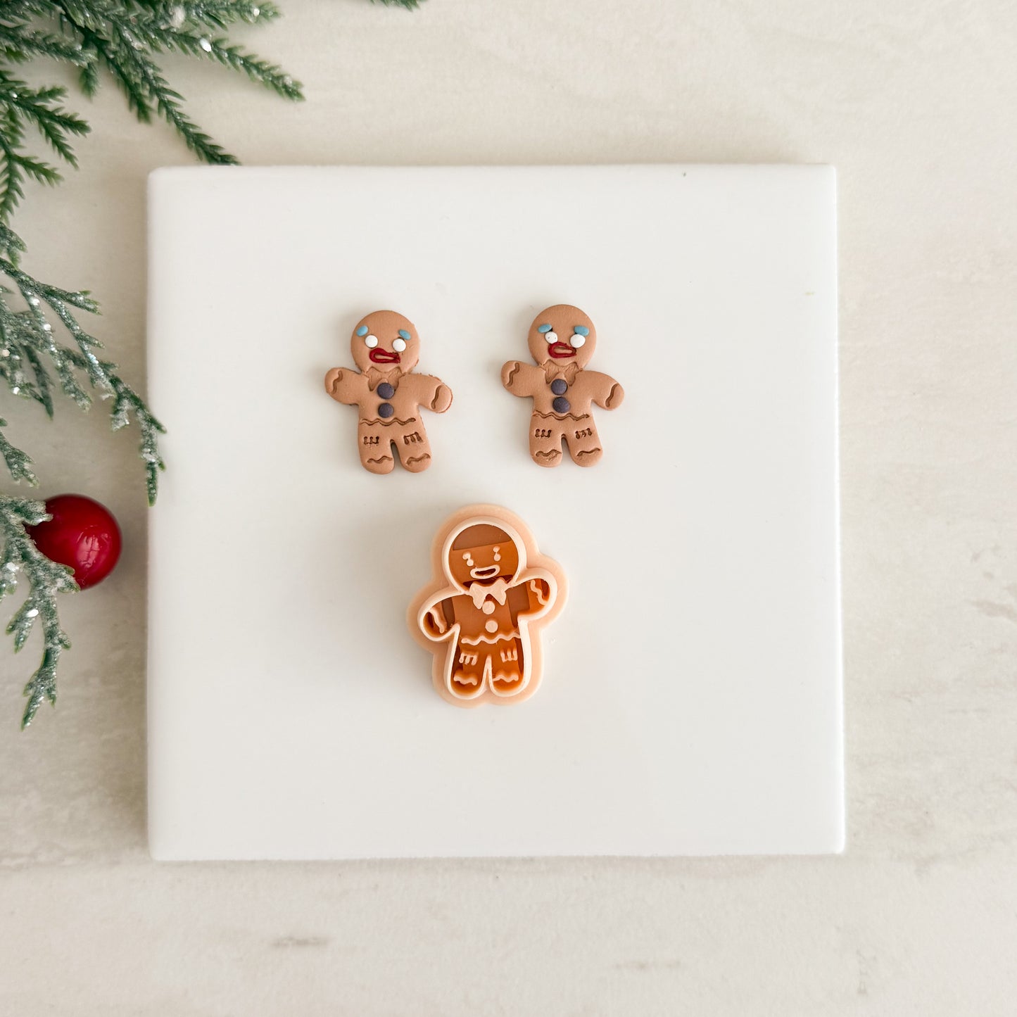 2025 Gingerbread Man | Festive Polymer Clay Cutters