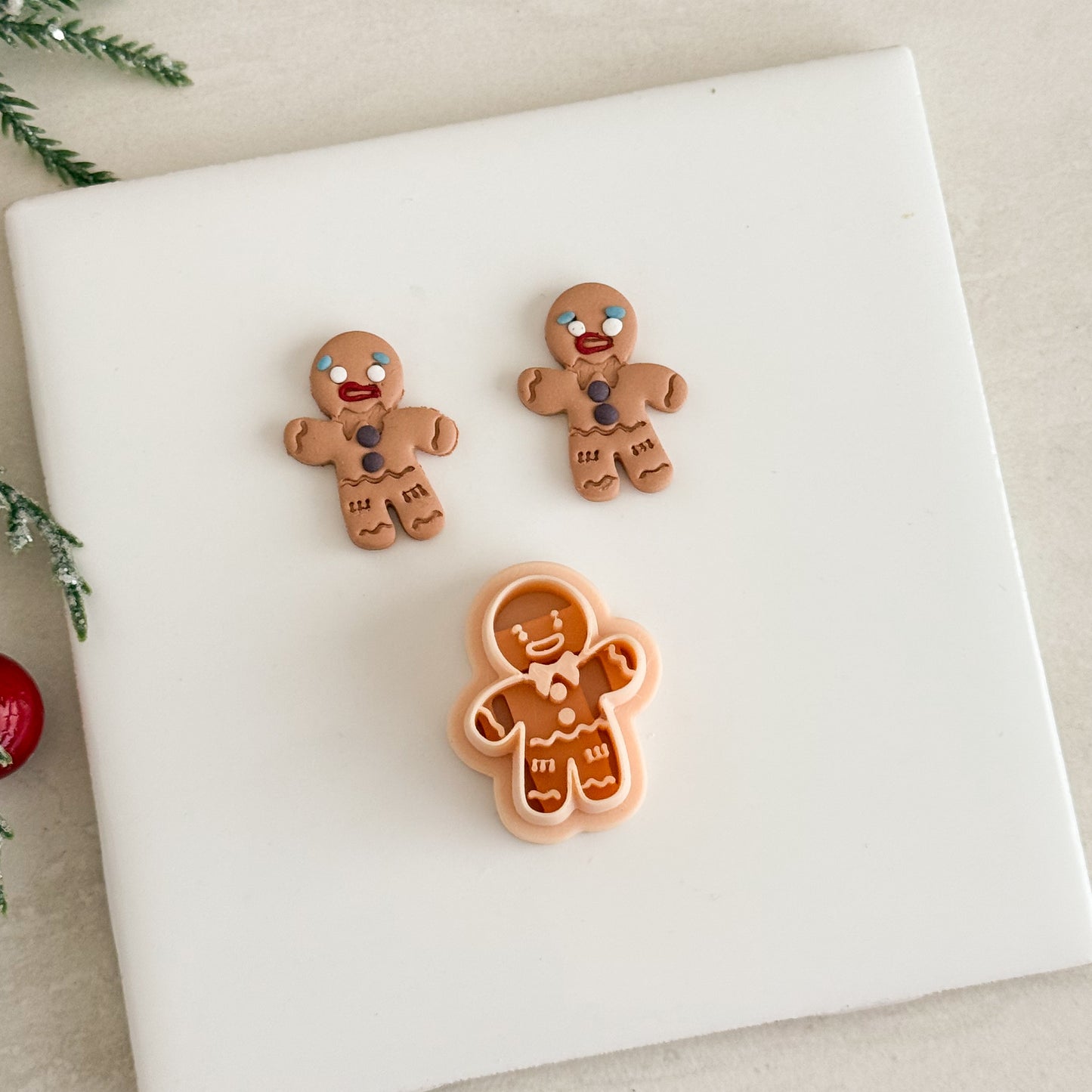 2025 Gingerbread Man | Festive Polymer Clay Cutters