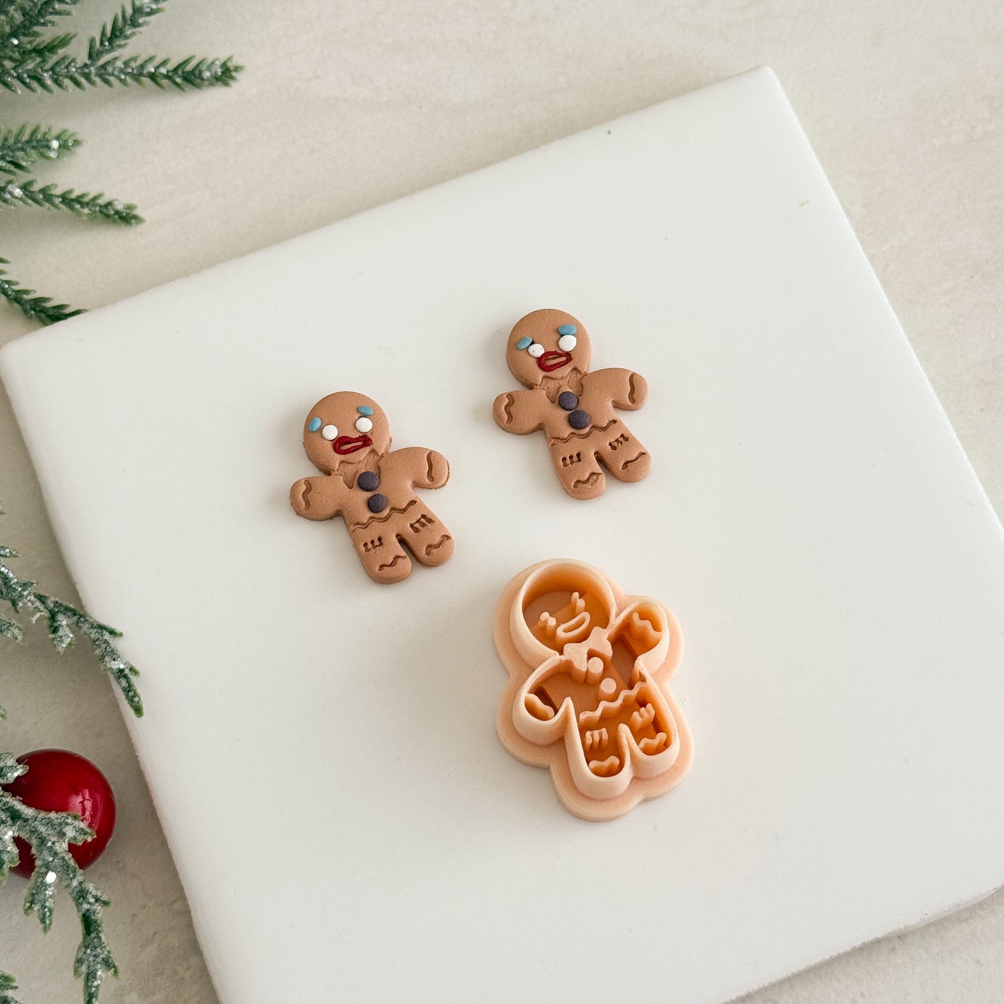 2025 Gingerbread Man | Festive Polymer Clay Cutters