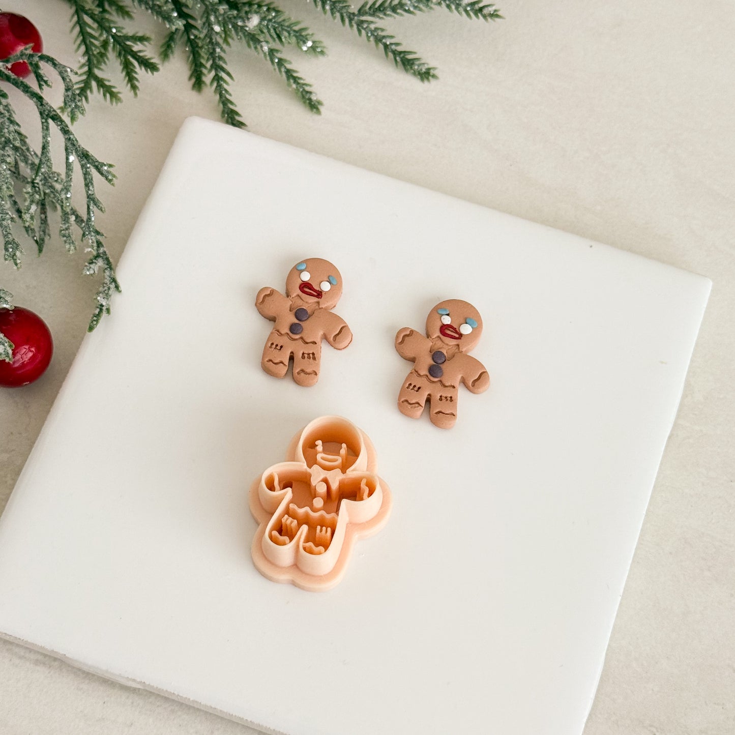 2025 Gingerbread Man | Festive Polymer Clay Cutters