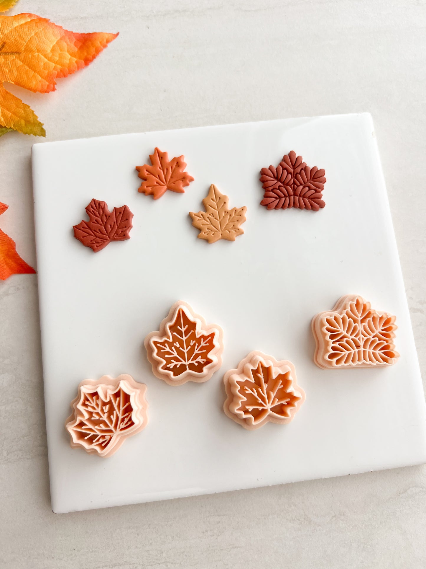 Maple Leaf Set of 4 Clay Cutters | Maple Leaf Set of 4 Polymer Clay Cutters for DIY Fall Earrings Autumn Jewelry and Handmade Seasonal Accessories