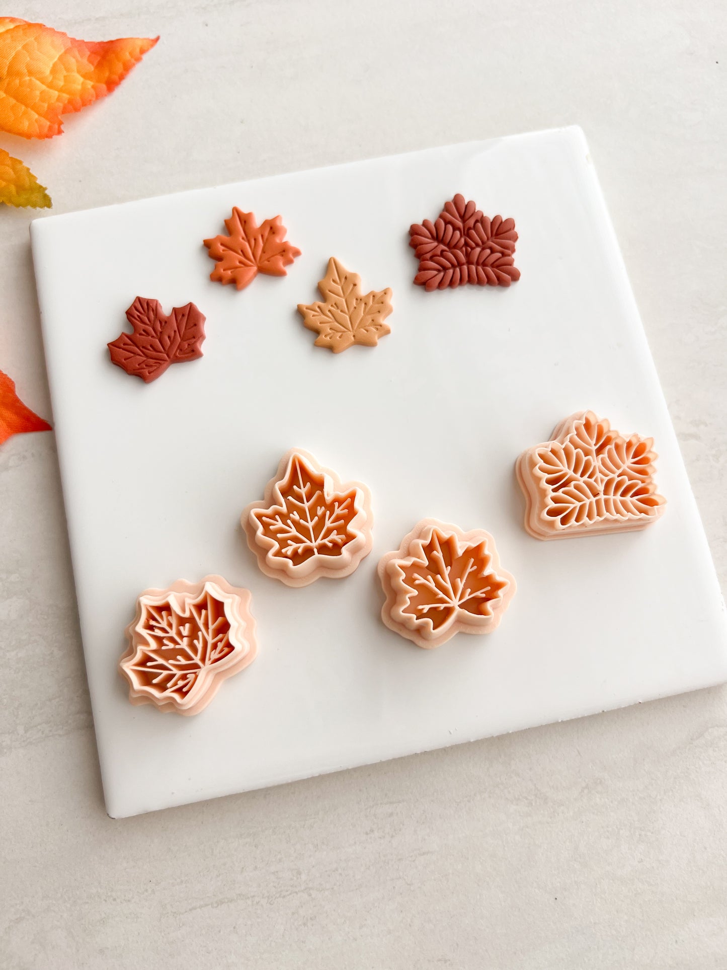 Maple Leaf Set of 4 Clay Cutters | Maple Leaf Set of 4 Polymer Clay Cutters for DIY Fall Earrings Autumn Jewelry and Handmade Seasonal Accessories