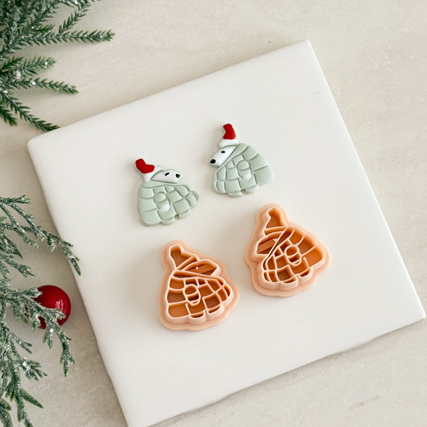 2025 Snoopy Puffer Jacket | Festive Polymer Clay Cutters