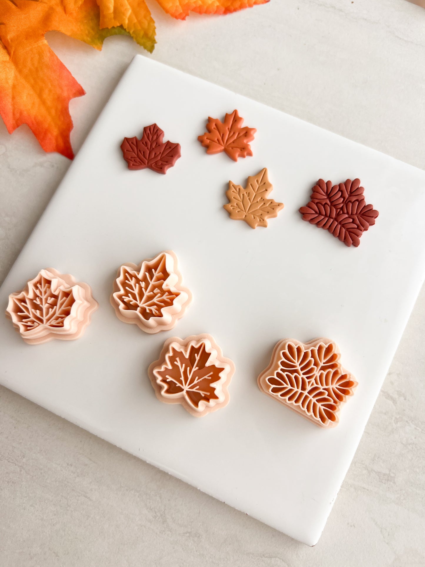 Maple Leaf Set of 4 Clay Cutters | Maple Leaf Set of 4 Polymer Clay Cutters for DIY Fall Earrings Autumn Jewelry and Handmade Seasonal Accessories