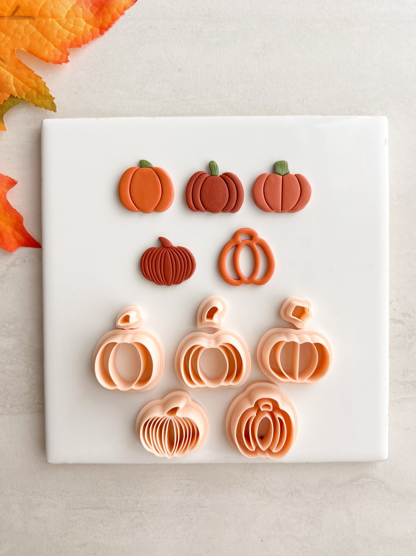 Pumpkin Set of 5 Clay Cutters | Pumpkin Set of 5 Polymer Clay Cutter Set for DIY Fall Earrings Halloween Jewelry and Handmade Autumn Accessories