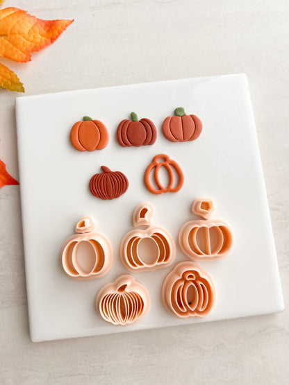 Pumpkin Set of 5 Clay Cutters | Pumpkin Set of 5 Polymer Clay Cutter Set for DIY Fall Earrings Halloween Jewelry and Handmade Autumn Accessories