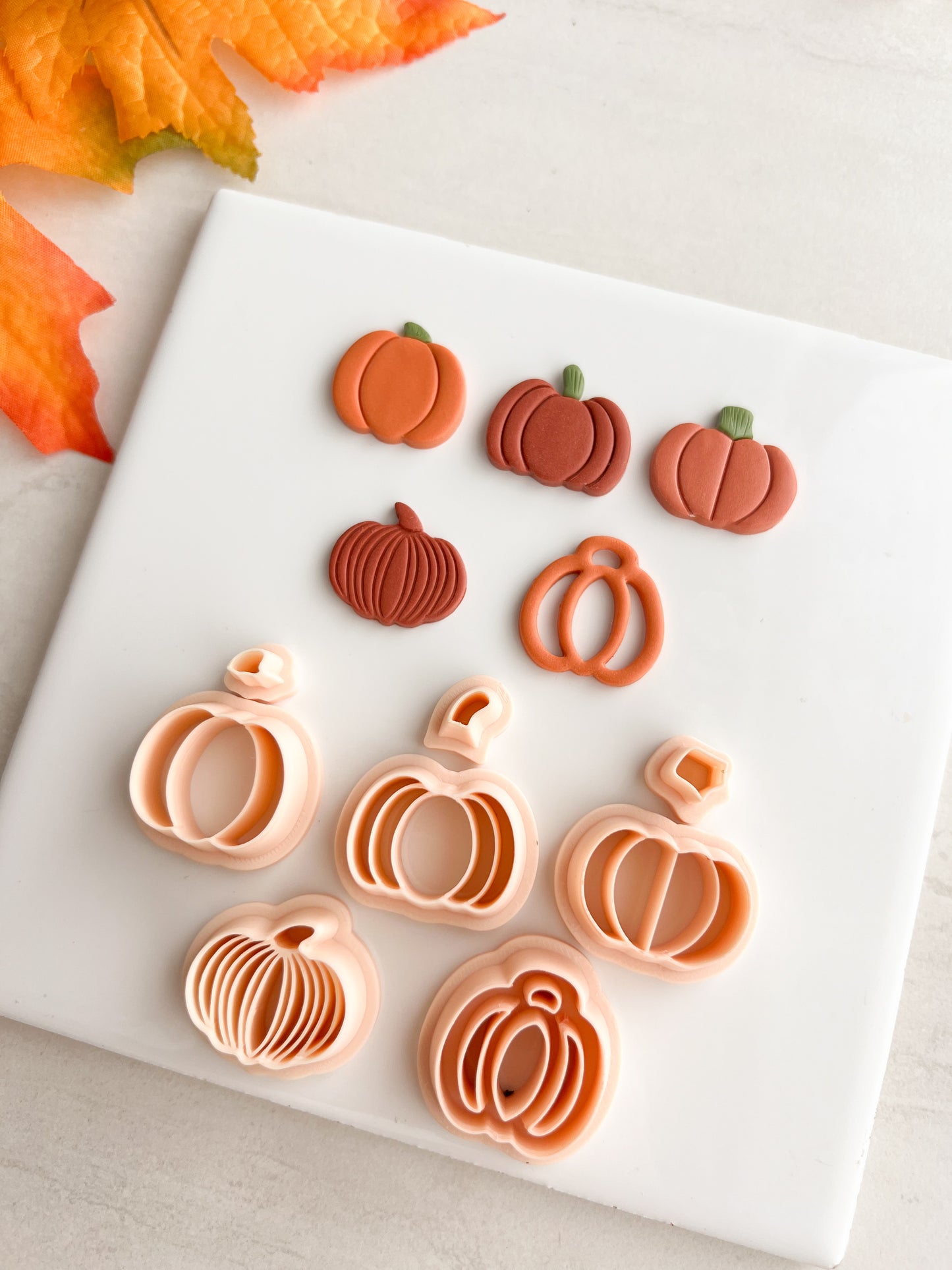 Pumpkin Set of 5 Clay Cutters | Pumpkin Set of 5 Polymer Clay Cutter Set for DIY Fall Earrings Halloween Jewelry and Handmade Autumn Accessories