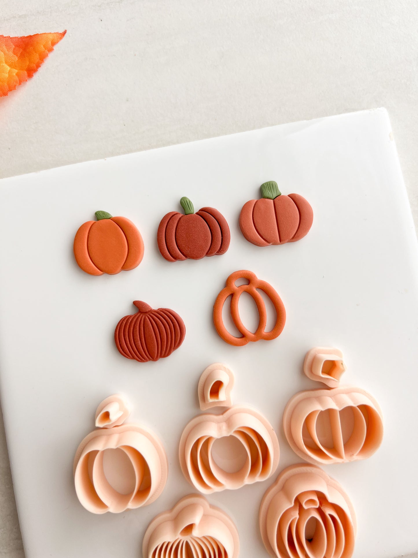 Pumpkin Set of 5 Clay Cutters | Pumpkin Set of 5 Polymer Clay Cutter Set for DIY Fall Earrings Halloween Jewelry and Handmade Autumn Accessories