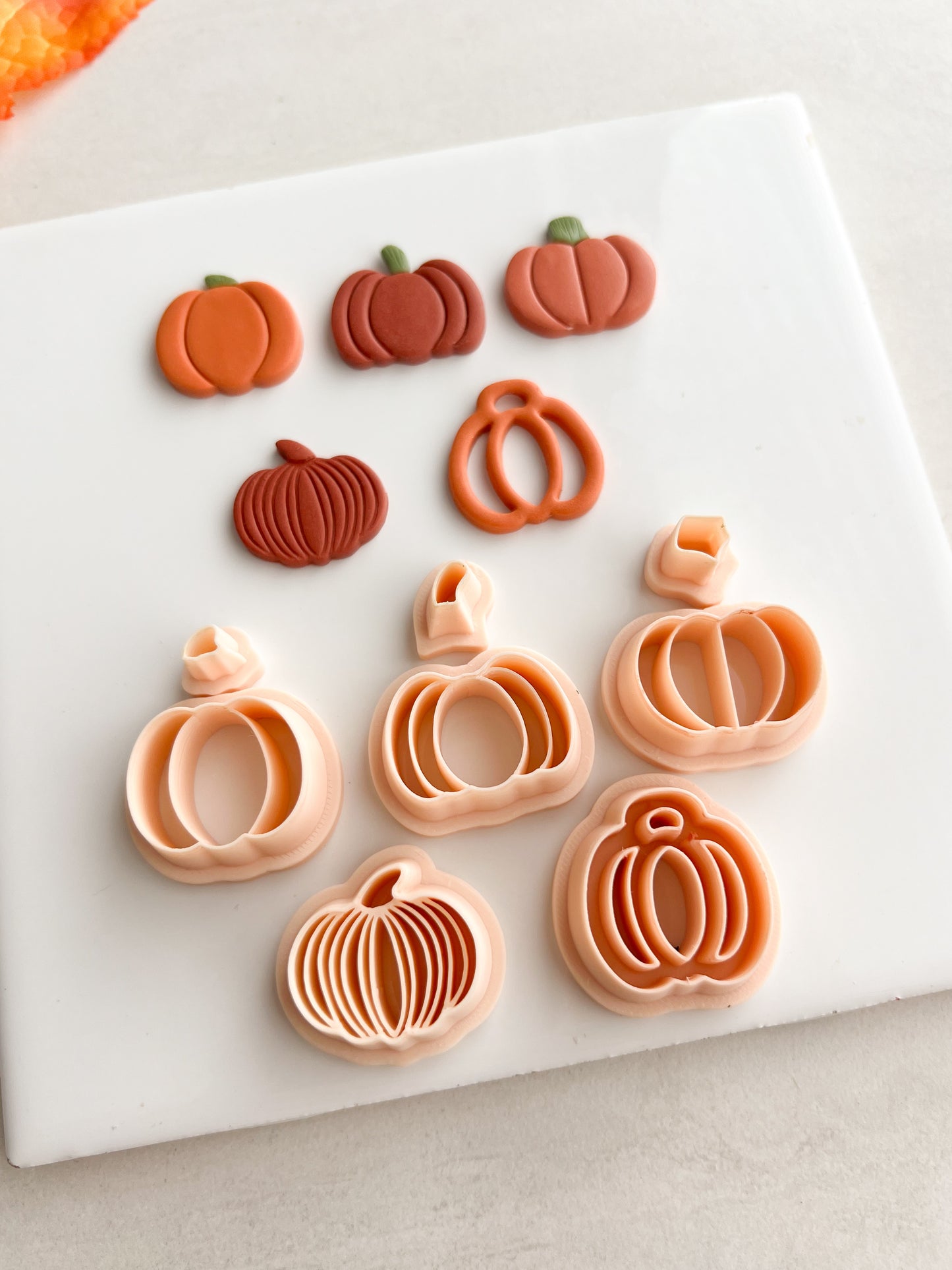Pumpkin Set of 5 Clay Cutters | Pumpkin Set of 5 Polymer Clay Cutter Set for DIY Fall Earrings Halloween Jewelry and Handmade Autumn Accessories