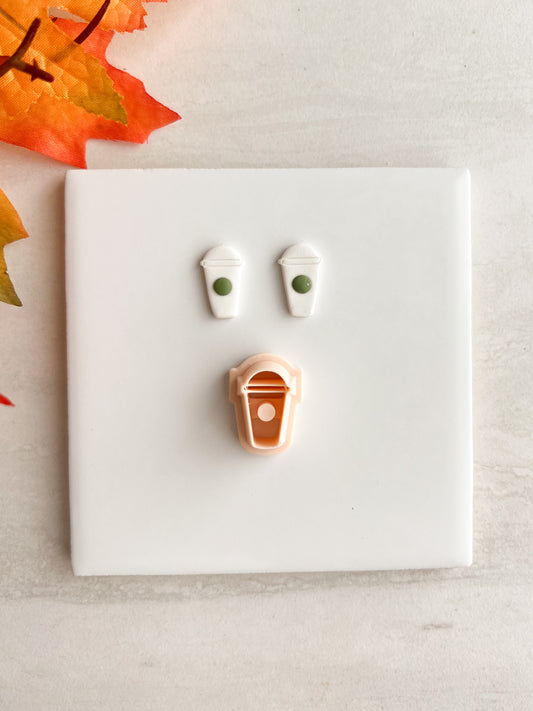 Iced Coffee Clay Cutter | Iced Coffee Polymer Clay Cutter for DIY Coffee Earrings Caf√©-Themed Jewelry and Handmade Barista Accessories