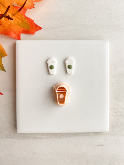 Iced Coffee Clay Cutter | Iced Coffee Polymer Clay Cutter for DIY Coffee Earrings Caf√©-Themed Jewelry and Handmade Barista Accessories