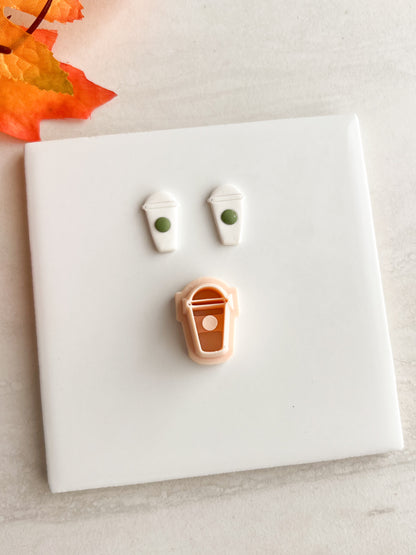 Iced Coffee Clay Cutter | Iced Coffee Polymer Clay Cutter for DIY Coffee Earrings Caf√©-Themed Jewelry and Handmade Barista Accessories