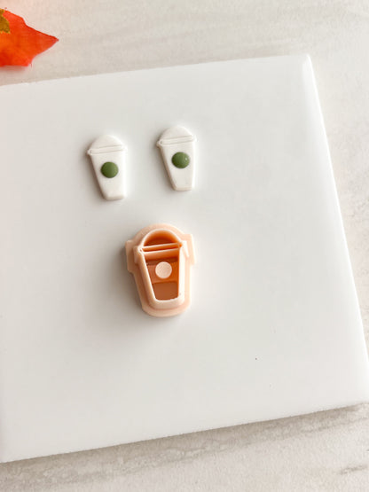Iced Coffee Clay Cutter | Iced Coffee Polymer Clay Cutter for DIY Coffee Earrings Caf√©-Themed Jewelry and Handmade Barista Accessories