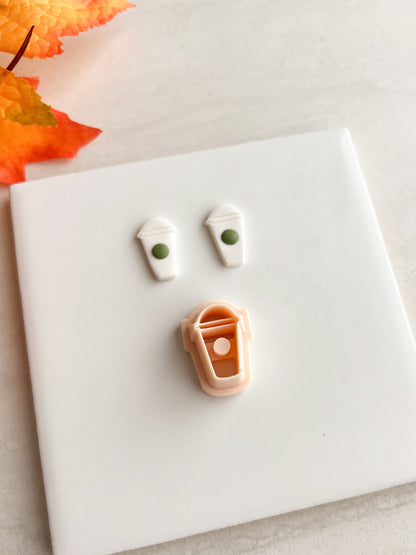 Iced Coffee Clay Cutter | Iced Coffee Polymer Clay Cutter for DIY Coffee Earrings Caf√©-Themed Jewelry and Handmade Barista Accessories