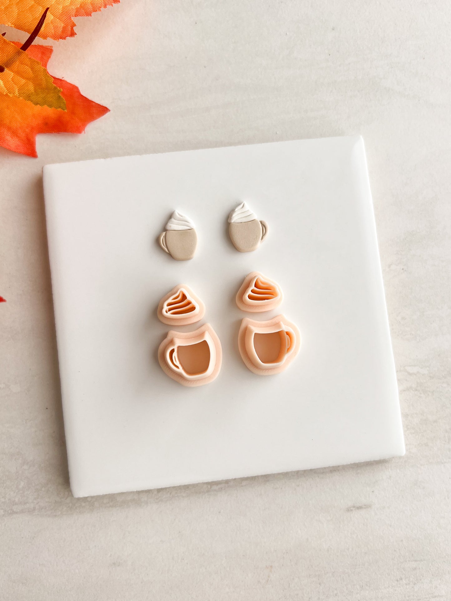 Coffee Cup with Whipped Cream | Coffee Cup with Whipped Cream Polymer Clay Cutter for DIY Coffee Earrings Cozy-Themed Jewelry and Handmade Cute Accessories