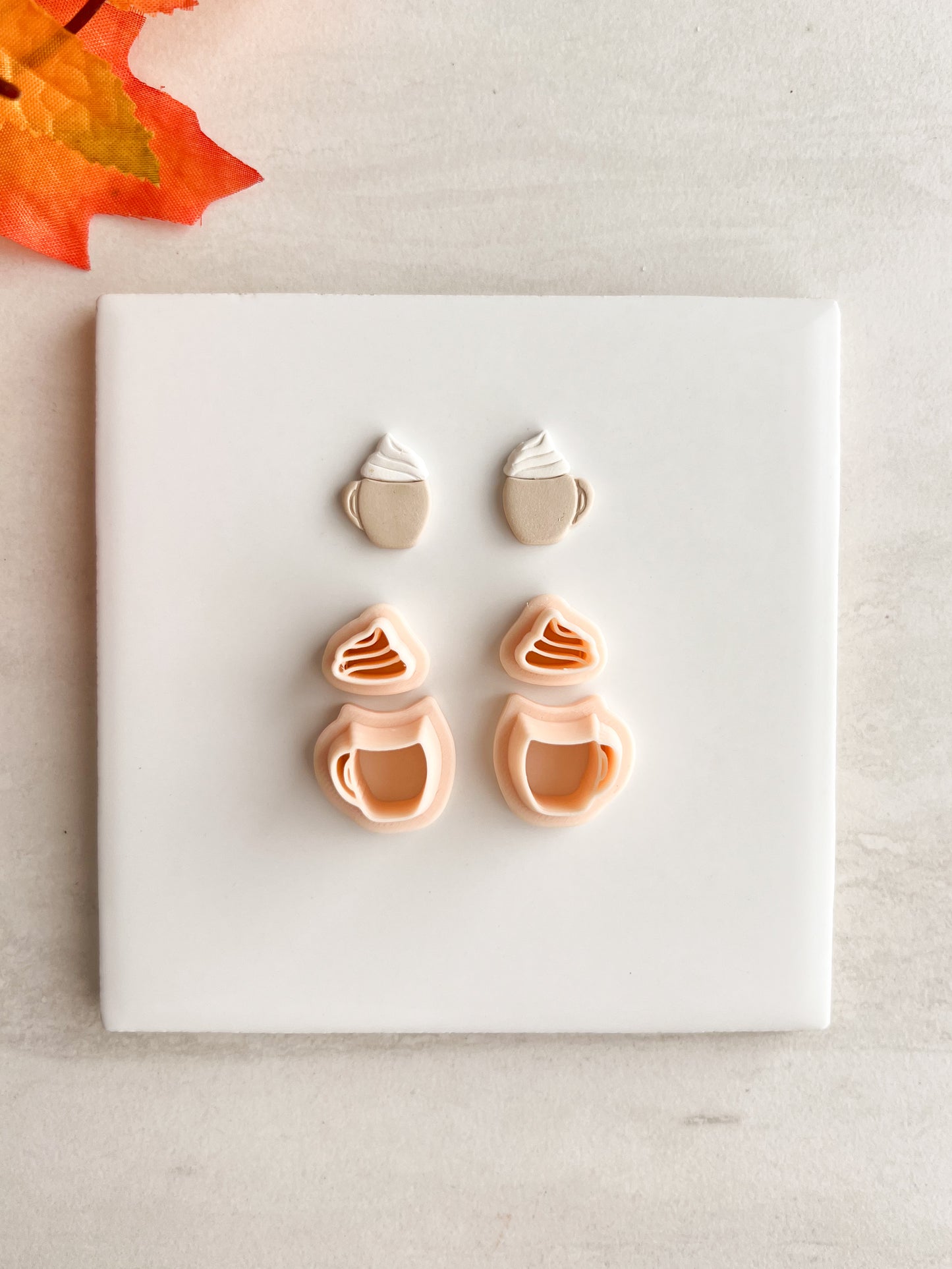Coffee Cup with Whipped Cream | Coffee Cup with Whipped Cream Polymer Clay Cutter for DIY Coffee Earrings Cozy-Themed Jewelry and Handmade Cute Accessories