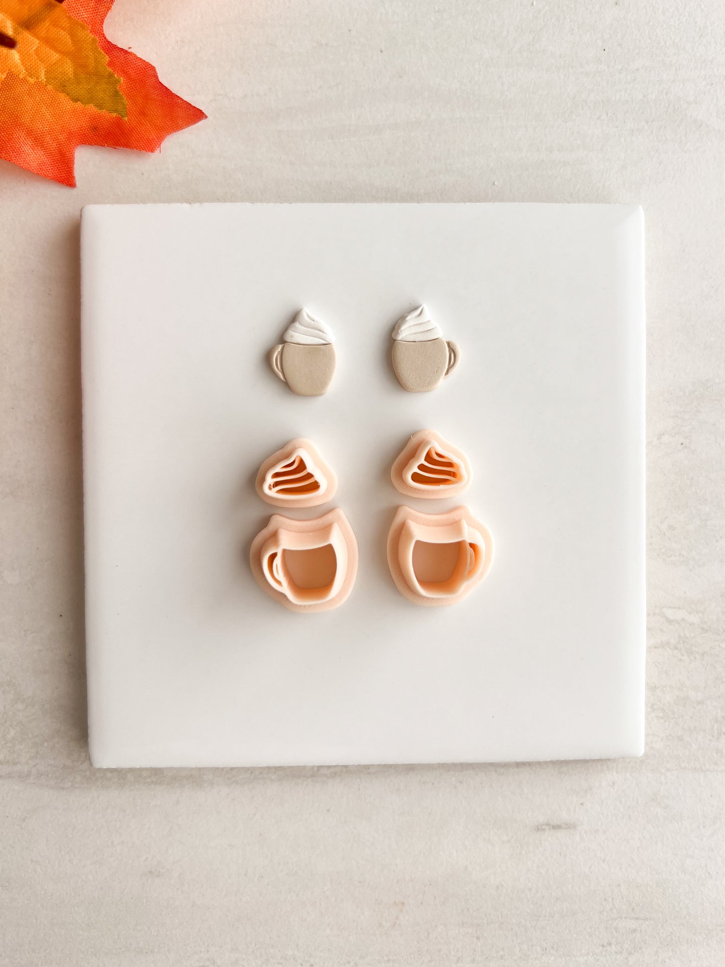 Coffee Cup with Whipped Cream | Coffee Cup with Whipped Cream Polymer Clay Cutter for DIY Coffee Earrings Cozy-Themed Jewelry and Handmade Cute Accessories