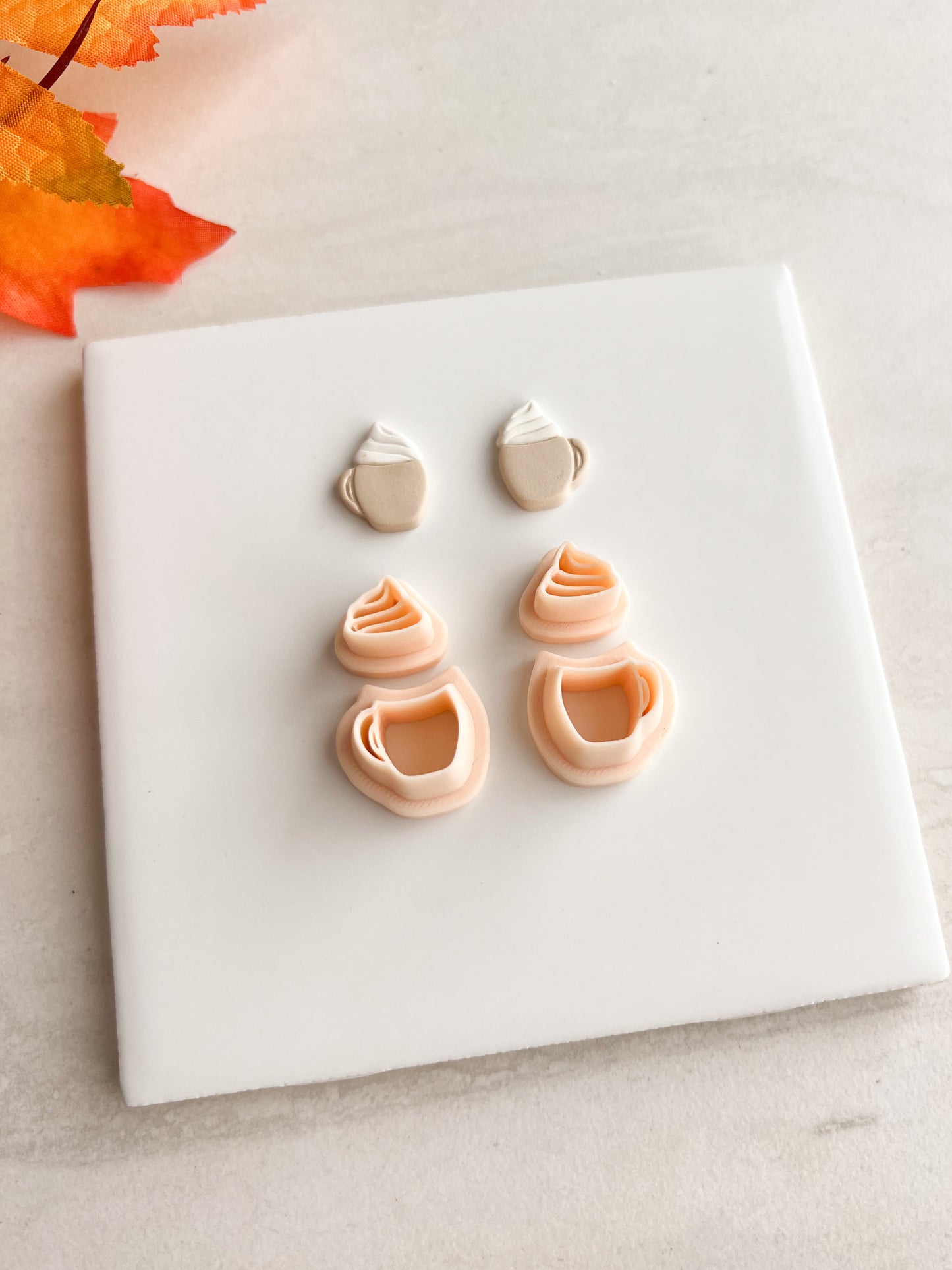 Coffee Cup with Whipped Cream | Coffee Cup with Whipped Cream Polymer Clay Cutter for DIY Coffee Earrings Cozy-Themed Jewelry and Handmade Cute Accessories