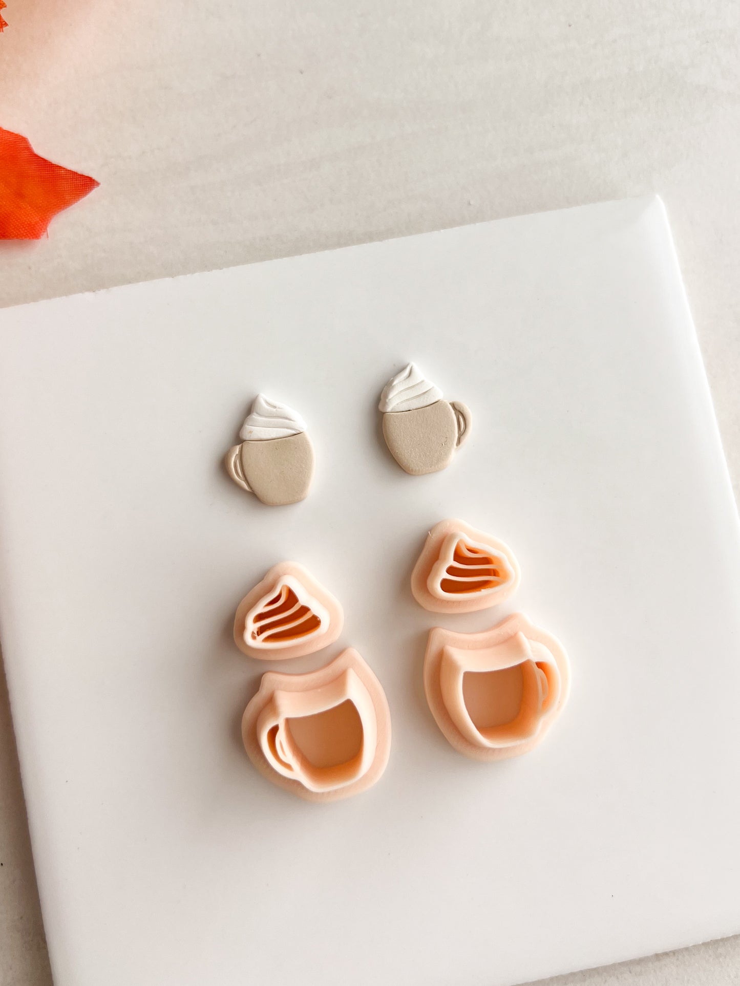 Coffee Cup with Whipped Cream | Coffee Cup with Whipped Cream Polymer Clay Cutter for DIY Coffee Earrings Cozy-Themed Jewelry and Handmade Cute Accessories