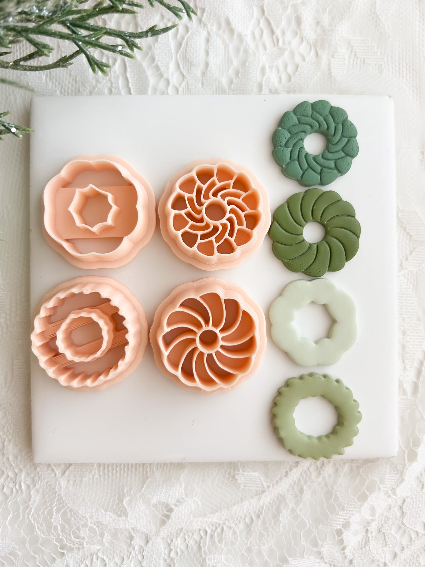 Wreath Set of 4 Clay Cutter | Christmas Polymer Clay Cutter Set for DIY Earrings, Jewelry and Holiday Crafts