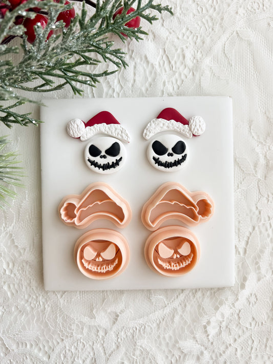 Jack Skellington Hat Set Clay Cutter | Jack Skellington Hat Set Clay Cutter for Halloween Jewelry DIY Spooky Crafts Nightmare Before Christmas Designs