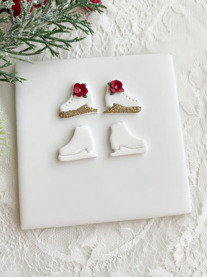 Ice Skates Clay Cutter | Ice Skates Polymer Clay Cutter for Winter Earrings DIY Holiday Jewelry Christmas Craft Supplies