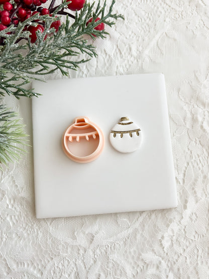 Ornament No. 8 Clay Cutter | Christmas Ornament Polymer Clay Cutter for DIY Earrings and Festive Crafts