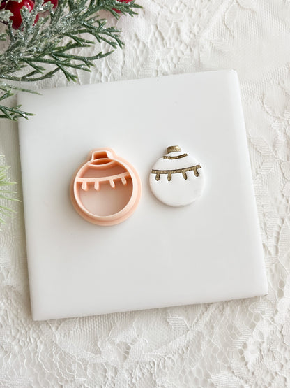Ornament No. 8 Clay Cutter | Christmas Ornament Polymer Clay Cutter for DIY Earrings and Festive Crafts