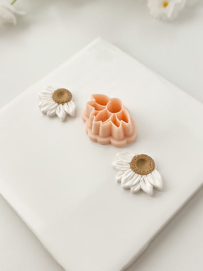 Half Daisy Clay Cutter | Half Daisy Polymer Clay Cutter for DIY Floral Earrings Nature-Themed Jewelry and Handmade Cute Accessories