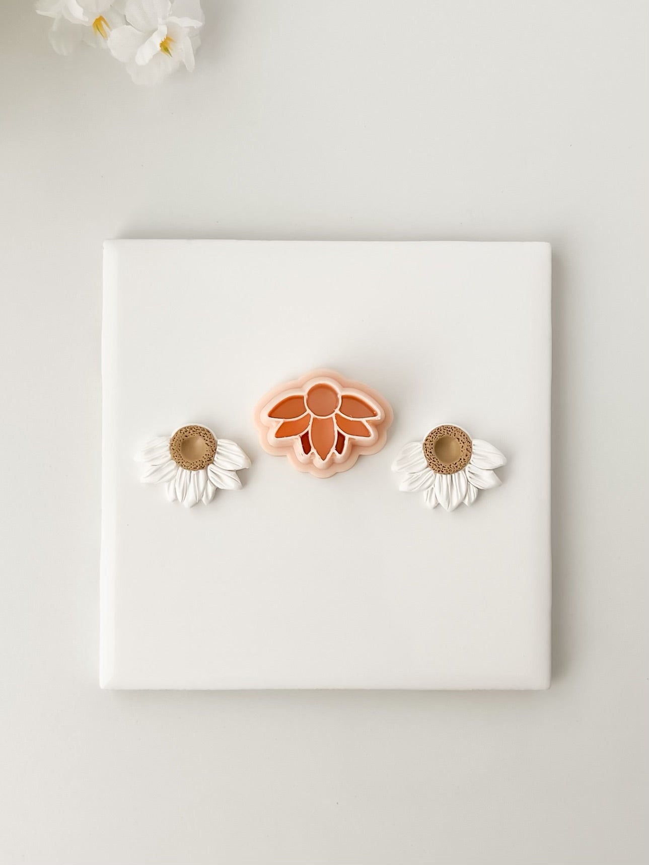 Half Daisy Clay Cutter | Half Daisy Polymer Clay Cutter for DIY Floral Earrings Nature-Themed Jewelry and Handmade Cute Accessories