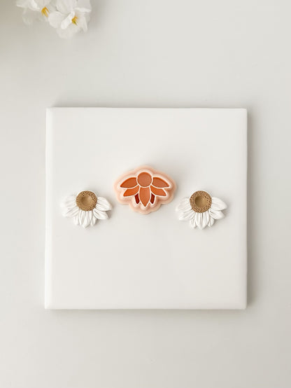 Half Daisy Clay Cutter | Half Daisy Polymer Clay Cutter for DIY Floral Earrings Nature-Themed Jewelry and Handmade Cute Accessories