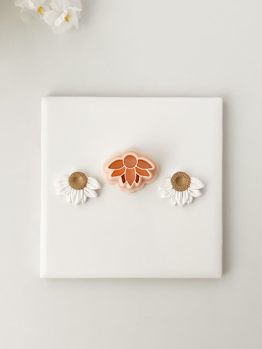 Half Daisy Clay Cutter | Half Daisy Polymer Clay Cutter for DIY Floral Earrings Nature-Themed Jewelry and Handmade Cute Accessories