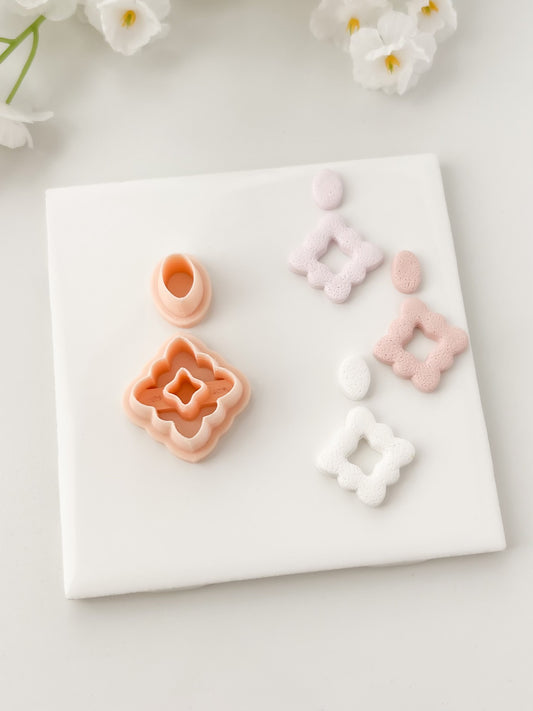 Elegant Dangle No. 1 Clay Cutter | Elegant Dangle No. 1 Polymer Clay Cutter for DIY Fashion Earrings Modern-Themed Jewelry and Handmade Statement Accessories