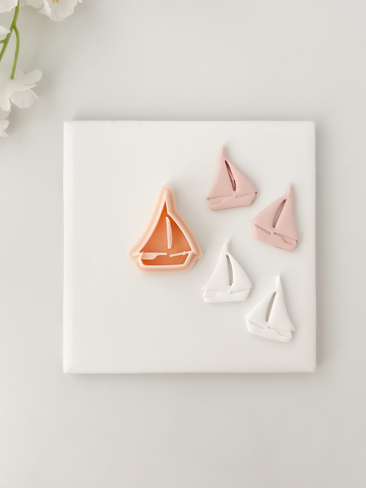 Sailboat Set Clay Cutter | Sailboat Set Polymer Clay Cutter for DIY Nautical Earrings Ocean-Themed Jewelry and Handmade Coastal Accessories
