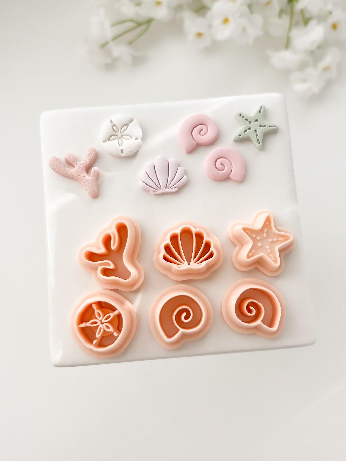 Ocean Stud Set Clay Cutter | Ocean Stud Set Polymer Clay Cutter for DIY Marine Earrings Nautical Jewelry and Handmade Ocean Accessories